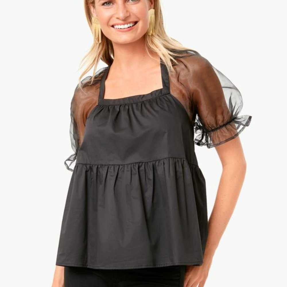 Tuckernuck Pomander Place Black Tinsley Top M - NWOT